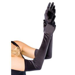 Leg Avenue Extra Long Satin Gloves 16B Black