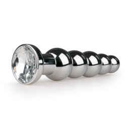 Easytoys Metal Butt Plug 150CLR Anal Jewelry Silver/Transparent