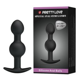Pretty Love Silicone Anal Balls 4.05 Inch Black