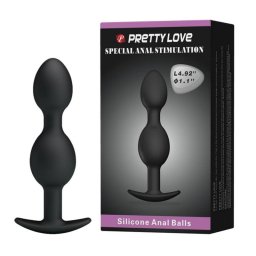 Pretty Love Silicone Anal Balls 4.92 Inch Black