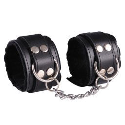 Dominate Me Leather Handcuffs D12 Black-Black