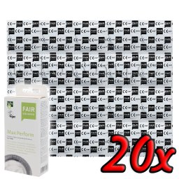 Fair Squared Max Perform - Fair Trade Vegan Condoms 20 pack - SALE exp.11/2025