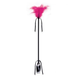 Secret Play Duster and Riding Crop Black-Fuchsia