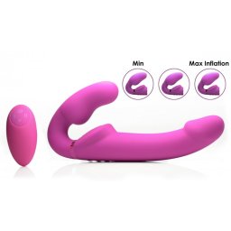 Strap U 10x Evoke Ergo-Fit Remote Control Inflatable Vibrating Silicone Strapless Strap-On