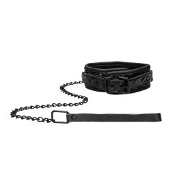 Ouch! Luxury Collar With Leash Black