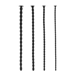 Ouch! Silicone Spiral Screw Plug Set Advanced Urethral Sounding Black