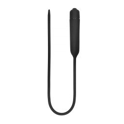Ouch! Silicone Vibrating Bullet Plug Extra Long Urethral Sounding Black