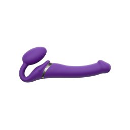 strap-on-me 3 Motors Vibrating Silicone Bendable Strap-On Purple M