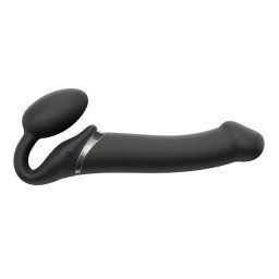 strap-on-me 3 Motors Vibrating Silicone Bendable Strap-On Black L