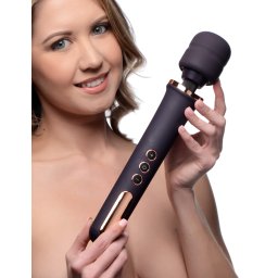 Wand Essentials Scepter 50X Silicone Wand Massager Black/Gold