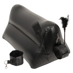 Dark Magic Inflatable Love Cushion for Couples with Cuffs Black