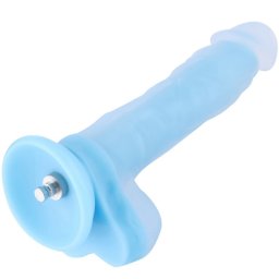 HiSmith HSA80 Silicone Glowing Realistic Dildo KlicLok 9.65" Blue