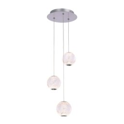 Suspensie Esmond SP3, LED 16,2W, 750 lm, 3200K, H:150cm D:25 cm, otel crom + acrilic translucid