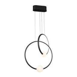 Suspensie design Liv, H:150 cm L:43,4 cm, sticla alba, metal negru