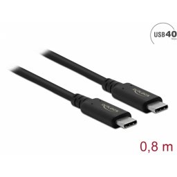 Cablu coaxial USB-C 4 (Gen 3x2) 8K60Hz/PD 100W/20V/5A T-T 0.8m, Delock 86979