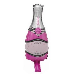 Balon folie Sticla Sampanie Roz 105 50 cm