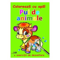 Pui de animale. Coloreaza cu apa! + Exercitii de dezvoltare