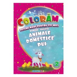 Coloram desene mari pentru cei mici: Animale domestice pui