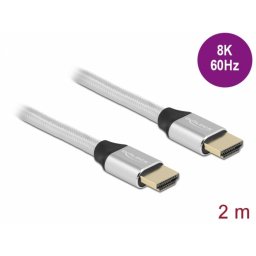 Cablu Ultra High Speed HDMI 48 Gbps 8K60Hz/4K240Hz 2m Silver Certificat, Delock 85367