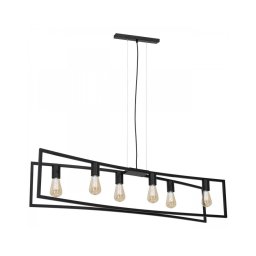 Lustră pe cablu TUNJA 6xE27/60W/230V neagră