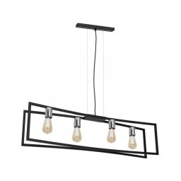 Lustră pe cablu TUNJA 4xE27/60W/230V neagră/crom