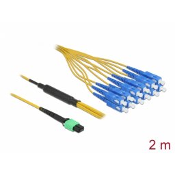 Cablu fibra optica MPO la 12 x SC Simplex Single-mode 2m, Delock 84871