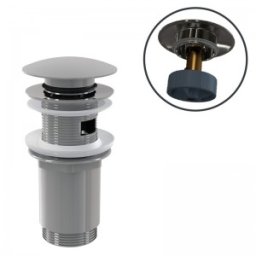 Ventil rotund cu click clack pentru lavoare cu prea plin, dop mare cromat, Alcaplast