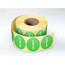 Rola etichete autoadezive personalizate DE POST , diametru 40 mm, 1000 buc rola
