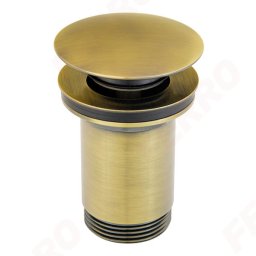 Ventil lavoar click-clack din alama 1 1/4" Rotondo cu preaplin, bronz