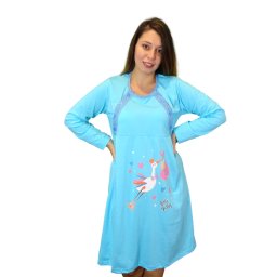 Camasa de alaptare Baby Birds, Blue Ciel, Maneca Lunga