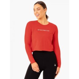 Ryderwear Top cu mânecă lungă pentru femei Foundation Red L