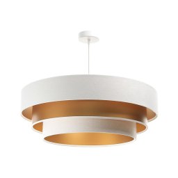 Lustr TRINITI 1xE27/60W/230V alb/auriu pe cablu