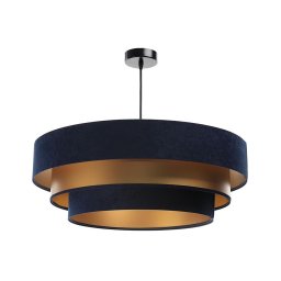 Lustr TRINITI 1xE27/60W/230V albastru/auriu pe cablu