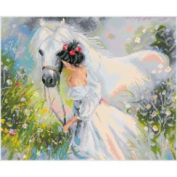 Set goblen cu diamante, fara sasiu, Camp de vise, 41x50cm