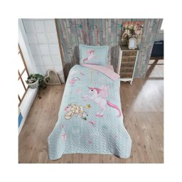 Cuvertura De Pat Clasy-Matlasata Pegasus, 180x240 cm, 1 fata perna, bumbac, multicolor, reversibil