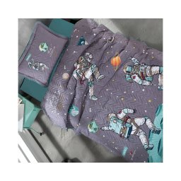 Cuvertura De Pat Clasy-Matlasata Space, 180x240 cm, 1 fata perna, bumbac, multicolor, reversibil