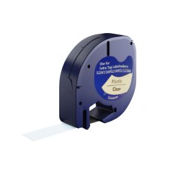 Etichete din plastic compatibile DYMO LetraTag 12 mm transparent pentru organizare acasa si etichetare discreta S0721530