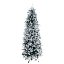Brad artificial verde cu zapada artificiala slim Dresda Ø 76x210 cm
