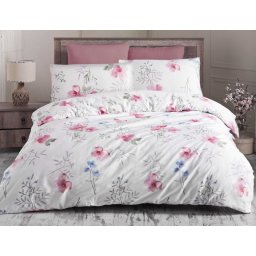 Satin Lenjerie de pat BLOMSTER PINK/200x220 EXCLUSIVE