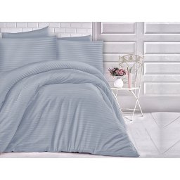 Satin Lenjerie de pat CIZGILI BLUE/200x220 EXCLUSIVE