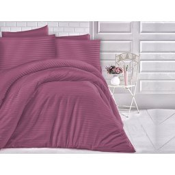 Satin Lenjerie de pat CIZGILI ROSE/200x220 EXCLUSIVE