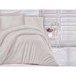 Satin Lenjerie de pat CIZGILI STONE/200x220 EXCLUSIVE