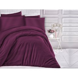 Satin Lenjerie de pat CIZGILI VIOLET/200x220 EXCLUSIVE
