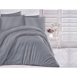 Satin Lenjerie de pat CIZGILI ANTHRACITE/180x200 EXCLUSIVE