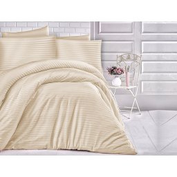 Satin Lenjerie de pat CIZGILI CAPUCCINO/180x200 EXCLUSIVE