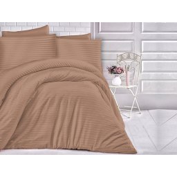 Satin Lenjerie de pat CIZGILI CINNAMON/180x200 EXCLUSIVE