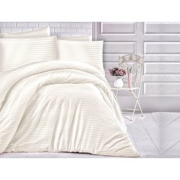 Satin Lenjerie de pat CIZGILI CREAM/180x200 EXCLUSIVE