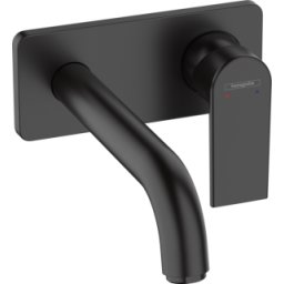 Baterie lavoar perete Hansgrohe Vernis Shape pipa 205mm negru mat