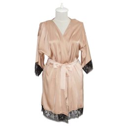 Halat satinat cu dantela pentru nasa, Godmother Team Bride, bej - AGB1104