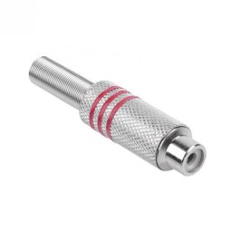 Conector de lipit metalic RCA mama nichelat Rosu, GNI0071B